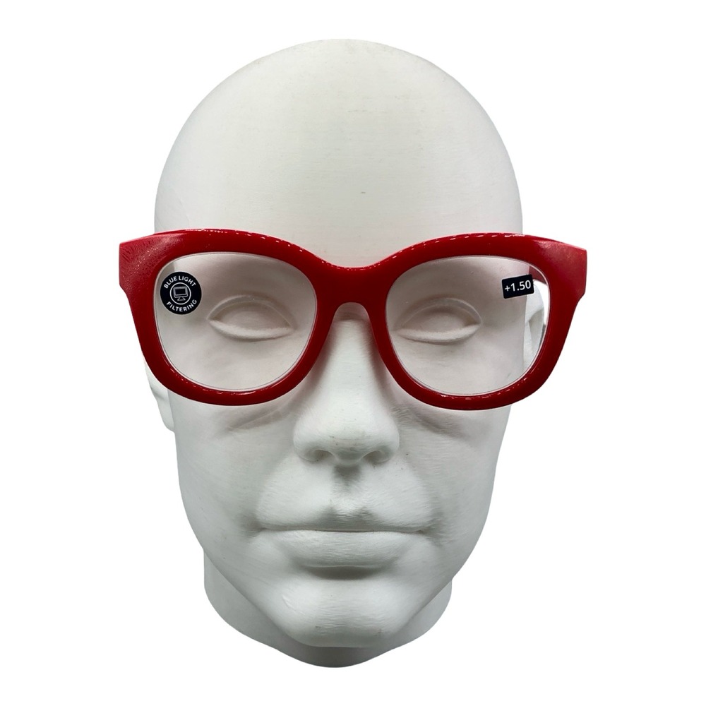 Peepers Center Stage Red Reading Glasses +1.50 Blue Light Filtering 2618